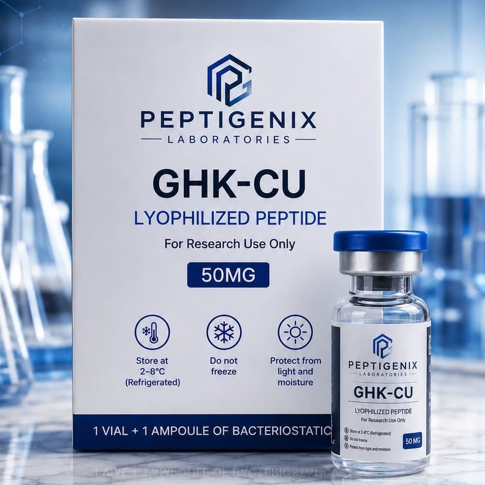 GHK-Cu 50 mg package by PEPTIGENIX Laboratories